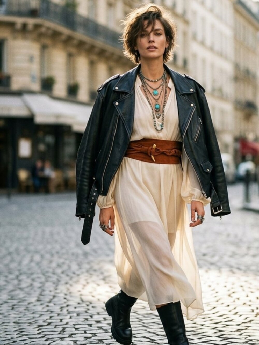 Beautiful, Unique Artisan Chic Boho Cognac Suede Obi Belt M - Picture 12 of 15
